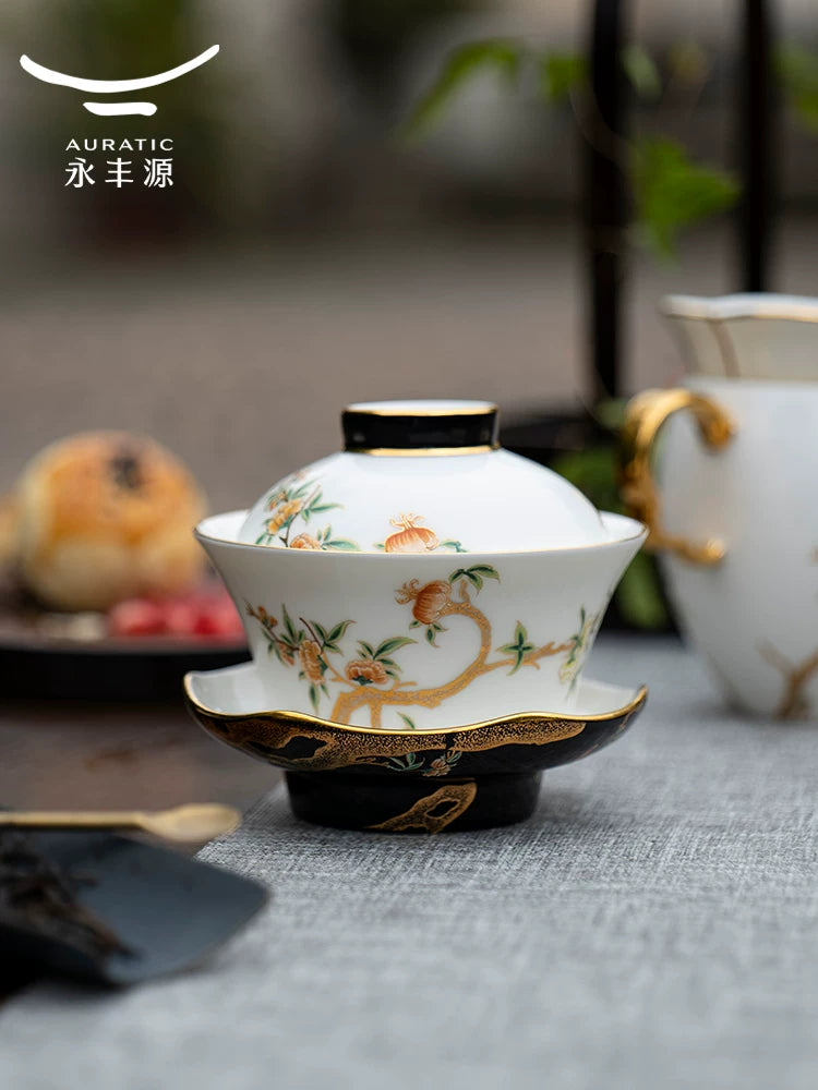 永丰源石榴家园茶具散件 AURATIC Pomeland Ceramic Tea Ware Individual Pieces – Cups, Saucers, Travel Sets, Pots and Accessories