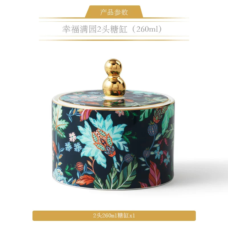 永丰源幸福满园茶具散件 AURATIC Clarence Ceramic Tea Ware Individual Pieces – Teapot, Teacups, Coffee Cup and Jars