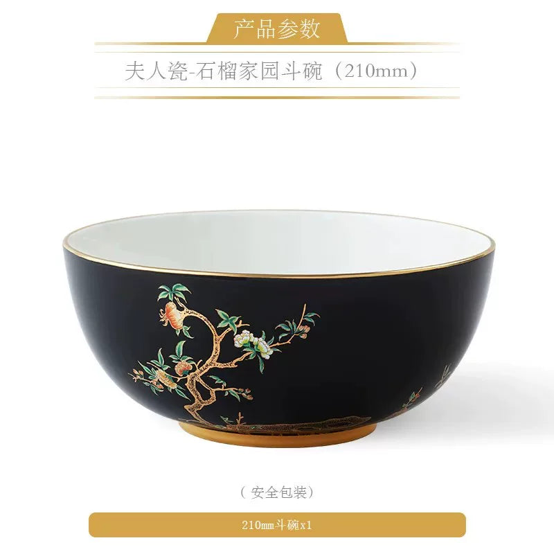永丰源石榴家园餐具散件 AURATIC Pomeland Ceramic Dinnerware Individual Pieces – Pomegranate Blossom, Bowls, Plates and Table Accessories