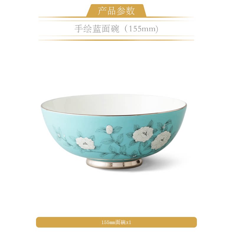 永丰源夫人瓷手绘蓝餐具散件 AURATIC Hand-Painted Blue Ceramic Dinnerware Individual Pieces – Bowls, Plates, Chopsticks and Spoons