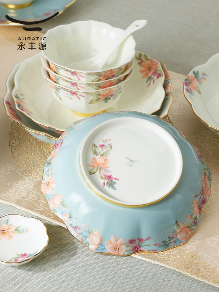 永丰源天青时代餐具散件 AURATIC Celeste Ceramic Dinnerware Individual Pieces – Rice Bowl, Plates, Chopsticks and Table Accessories