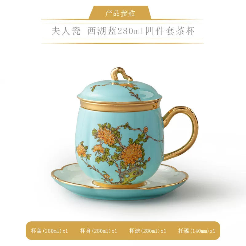 永丰源夫人瓷西湖蓝茶具散件 AURATIC Lady Turquoia Ceramic Tea Ware Individual Pieces – West Lake Blue, Cups, Gaiwan, Pots and Accessories