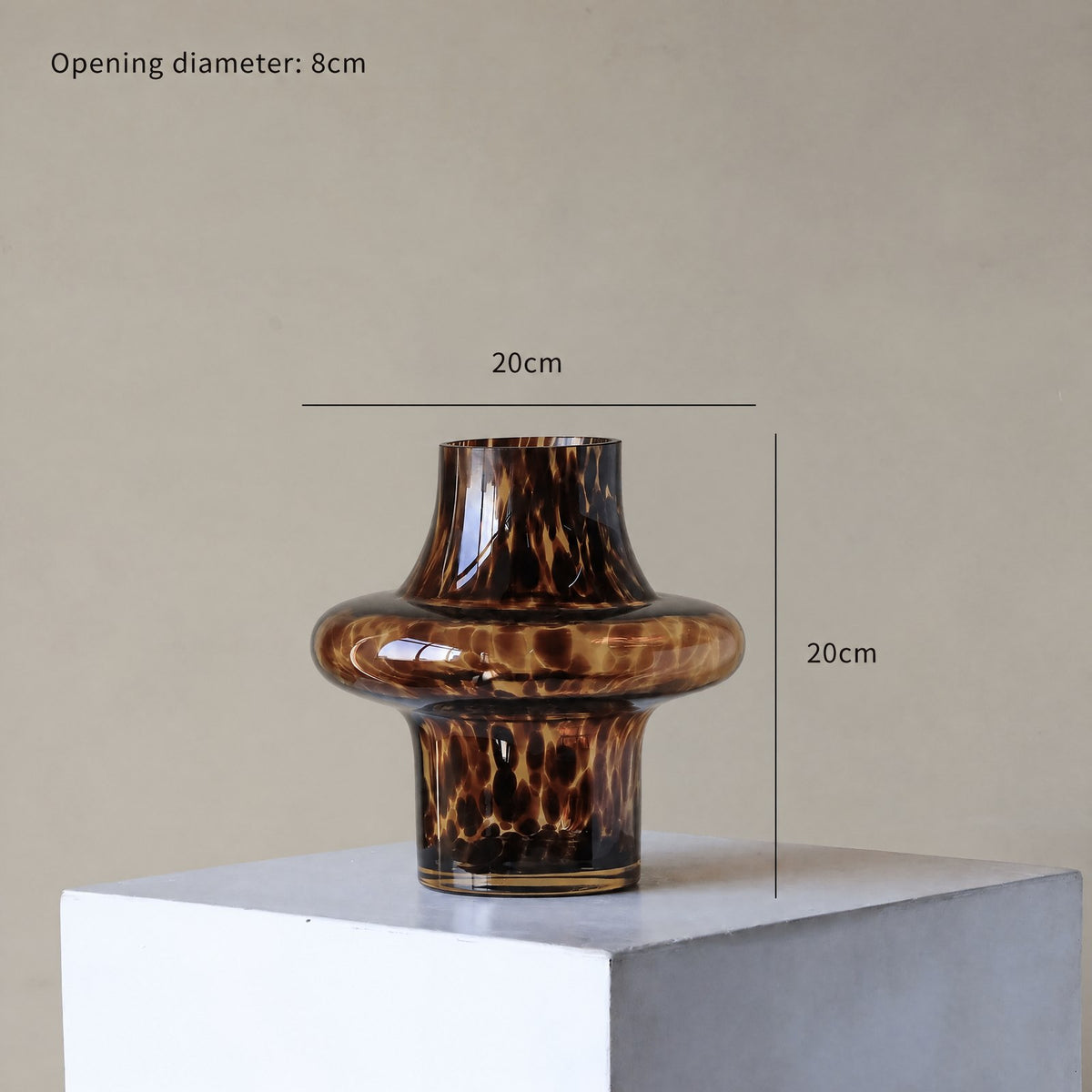 Tortoiseshell Gilt-Flow Vessel (Short) - hand-blown glass vase