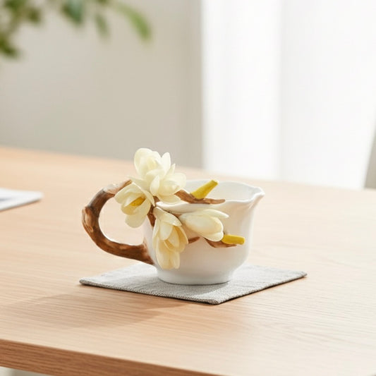 Jade Orchid Sculptural Ceramic Cup