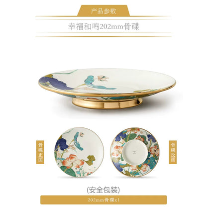 永丰源幸福和鸣碗盘散件 AURATIC Lotus Breeze Ceramic Bowls and Plates – Individual Pieces, Floral Pattern