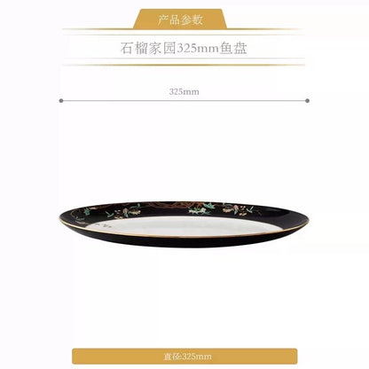永丰源石榴家园餐具散件 AURATIC Pomeland Ceramic Dinnerware Individual Pieces – Pomegranate Blossom, Bowls, Plates and Table Accessories