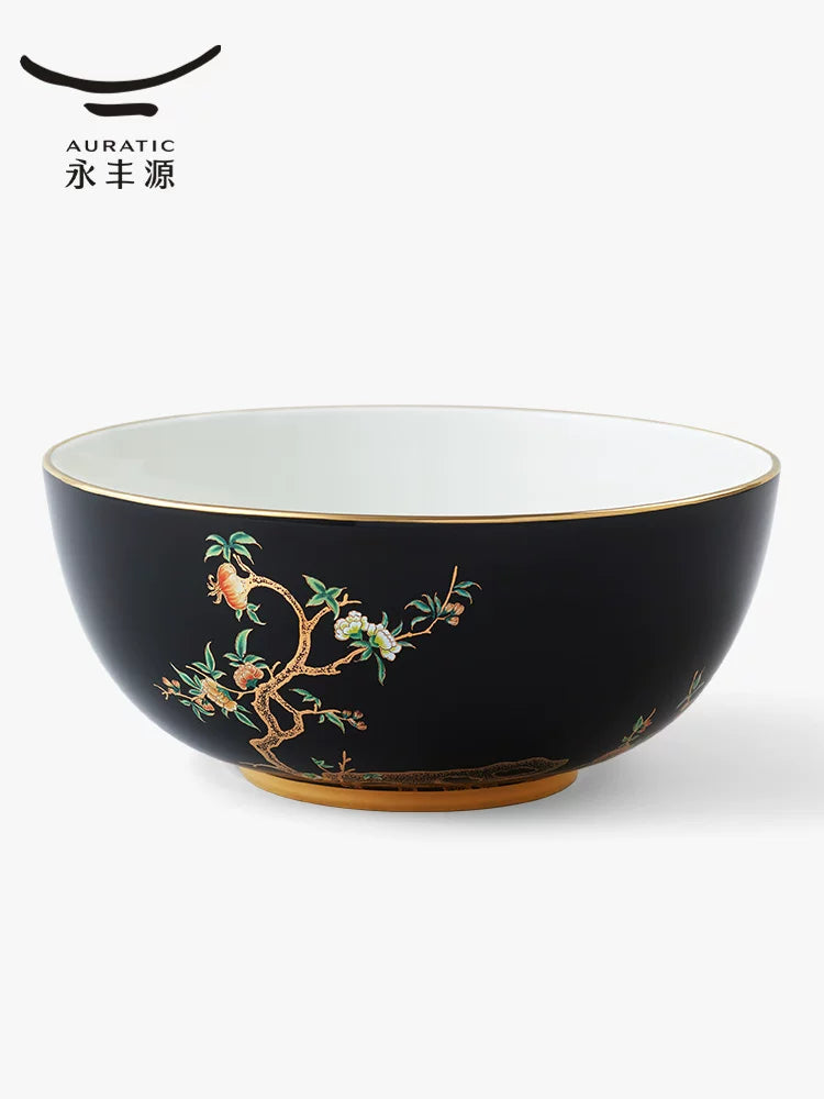 永丰源石榴家园餐具散件 AURATIC Pomeland Ceramic Dinnerware Individual Pieces – Pomegranate Blossom, Bowls, Plates and Table Accessories