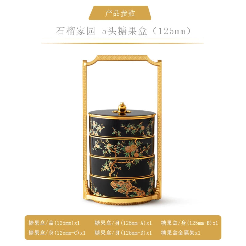 永丰源石榴家园餐具散件 AURATIC Pomeland Ceramic Dinnerware Individual Pieces – Pomegranate Blossom, Bowls, Plates and Table Accessories