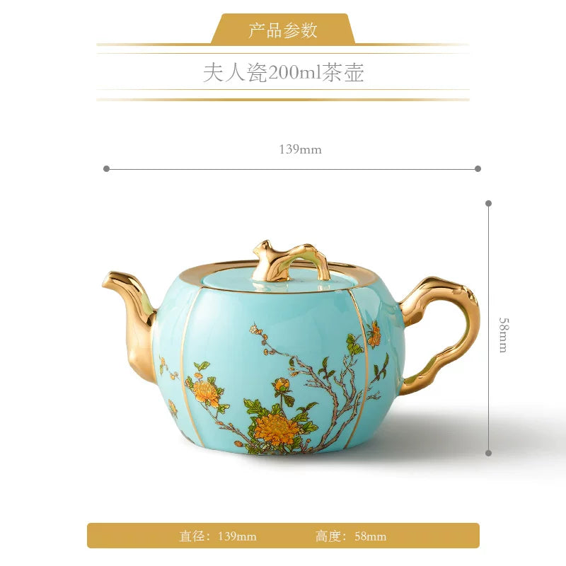 永丰源夫人瓷西湖蓝茶具散件 AURATIC Lady Turquoia Ceramic Tea Ware Individual Pieces – West Lake Blue, Cups, Gaiwan, Pots and Accessories