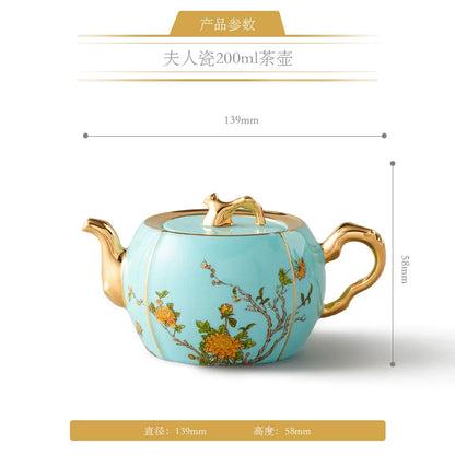 永丰源夫人瓷西湖蓝茶具散件 AURATIC Lady Turquoia Ceramic Tea Ware Individual Pieces – West Lake Blue, Cups, Gaiwan, Pots and Accessories