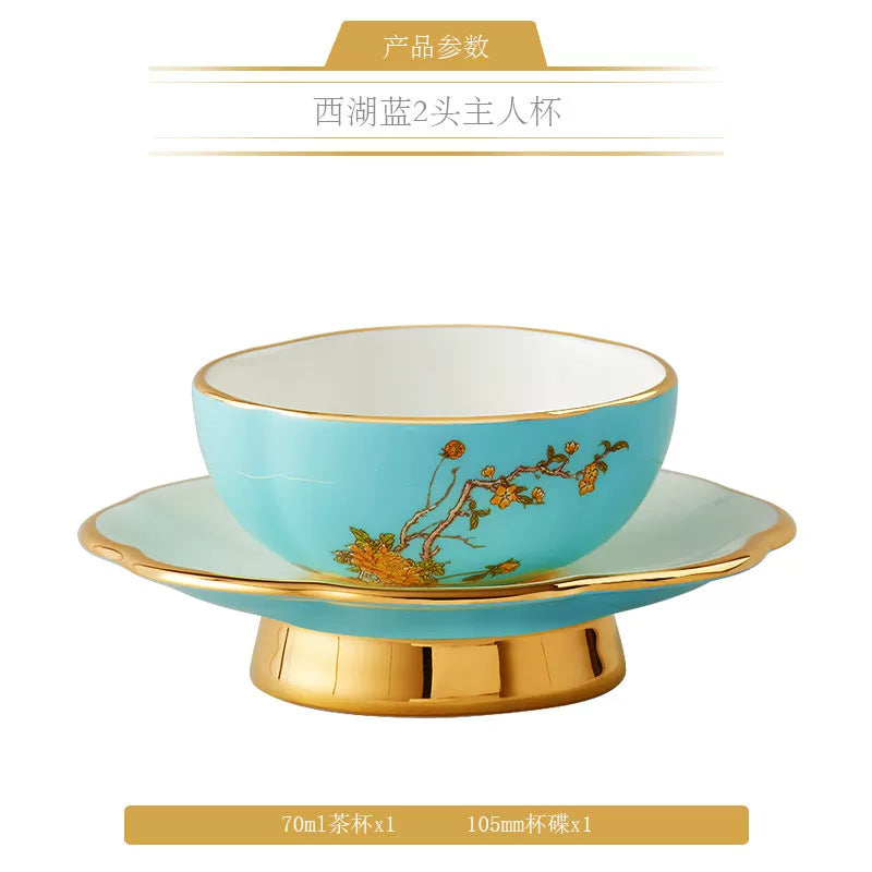永丰源夫人瓷西湖蓝茶具散件 AURATIC Lady Turquoia Ceramic Tea Ware Individual Pieces – West Lake Blue, Cups, Gaiwan, Pots and Accessories