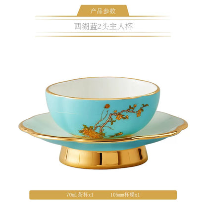 永丰源夫人瓷西湖蓝茶具散件 AURATIC Lady Turquoia Ceramic Tea Ware Individual Pieces – West Lake Blue, Cups, Gaiwan, Pots and Accessories
