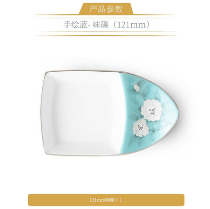 永丰源夫人瓷手绘蓝餐具散件 AURATIC Hand-Painted Blue Ceramic Dinnerware Individual Pieces – Bowls, Plates, Chopsticks and Spoons