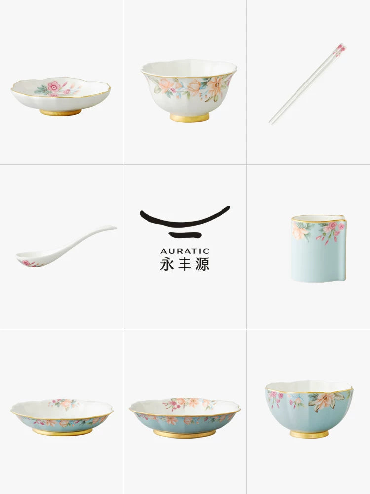 永丰源天青时代餐具散件 AURATIC Celeste Ceramic Dinnerware Individual Pieces – Rice Bowl, Plates, Chopsticks and Table Accessories