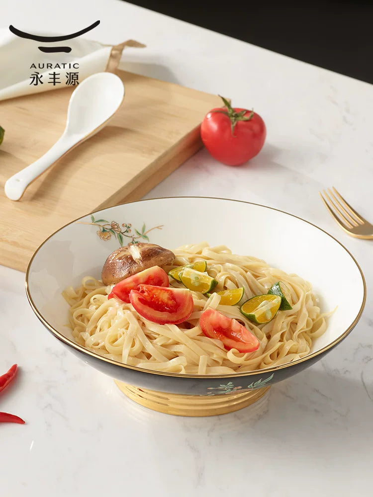 永丰源石榴家园餐具散件 AURATIC Pomeland Ceramic Dinnerware Individual Pieces – Pomegranate Blossom, Bowls, Plates and Table Accessories
