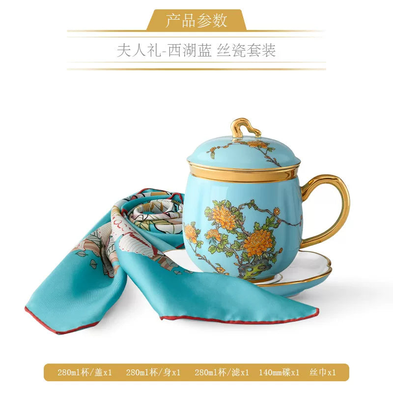 永丰源夫人瓷西湖蓝茶具散件 AURATIC Lady Turquoia Ceramic Tea Ware Individual Pieces – West Lake Blue, Cups, Gaiwan, Pots and Accessories