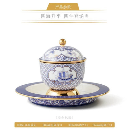 永丰源四海升平餐具散件 AURATIC Peaceful Seas Ceramic Dinnerware Individual Pieces – Bowls, Plates, Platters and Table Accessories