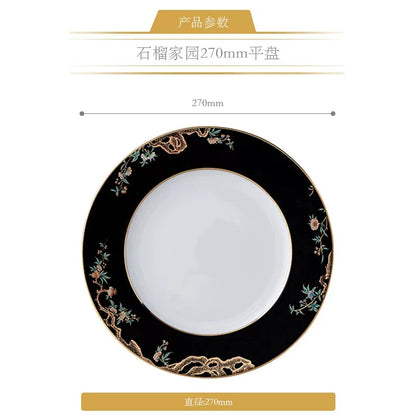 永丰源石榴家园餐具散件 AURATIC Pomeland Ceramic Dinnerware Individual Pieces – Pomegranate Blossom, Bowls, Plates and Table Accessories