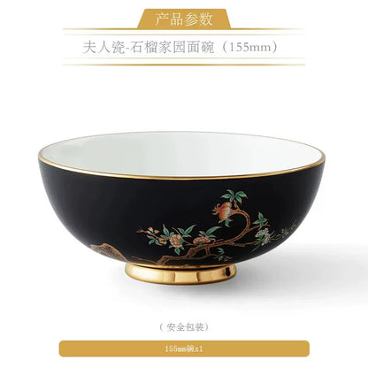 永丰源石榴家园餐具散件 AURATIC Pomeland Ceramic Dinnerware Individual Pieces – Pomegranate Blossom, Bowls, Plates and Table Accessories