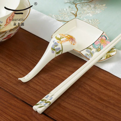 永丰源春暖花开餐具散件 AURATIC Verde Bloom Ceramic Dinnerware Individual Pieces – Bowls, Plates, Fish Platters and Table Accessories