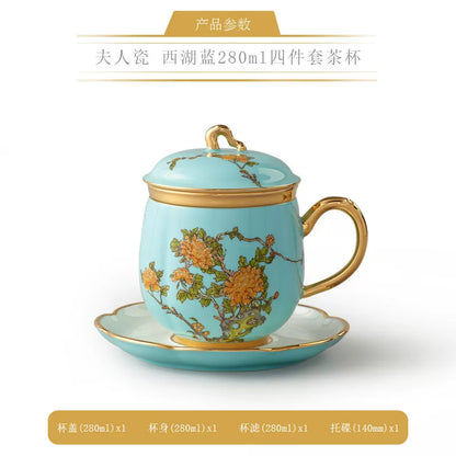 永丰源夫人瓷西湖蓝茶具散件 AURATIC Lady Turquoia Ceramic Tea Ware Individual Pieces – West Lake Blue, Cups, Gaiwan, Pots and Accessories