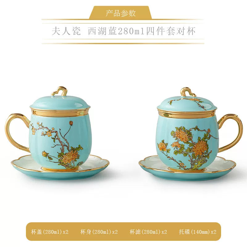 永丰源夫人瓷西湖蓝茶具散件 AURATIC Lady Turquoia Ceramic Tea Ware Individual Pieces – West Lake Blue, Cups, Gaiwan, Pots and Accessories