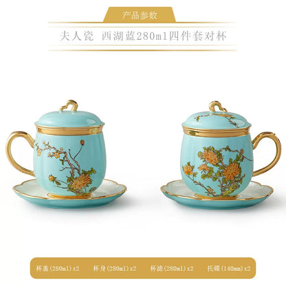 永丰源夫人瓷西湖蓝茶具散件 AURATIC Lady Turquoia Ceramic Tea Ware Individual Pieces – West Lake Blue, Cups, Gaiwan, Pots and Accessories