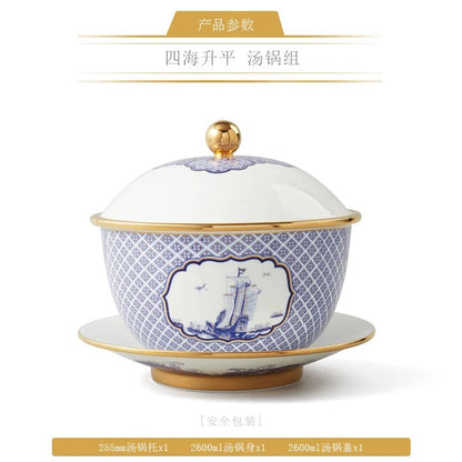 永丰源四海升平餐具散件 AURATIC Peaceful Seas Ceramic Dinnerware Individual Pieces – Bowls, Plates, Platters and Table Accessories