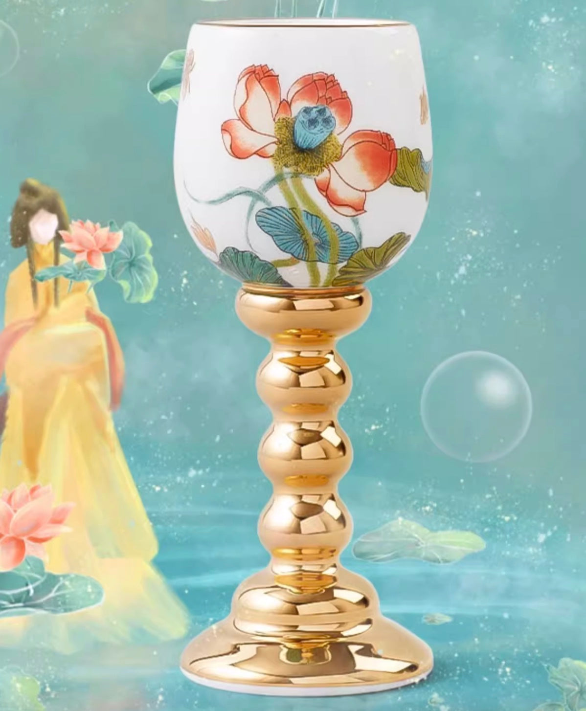 Handcrafted Porcelain Wine Pitcher and Two Cup Set