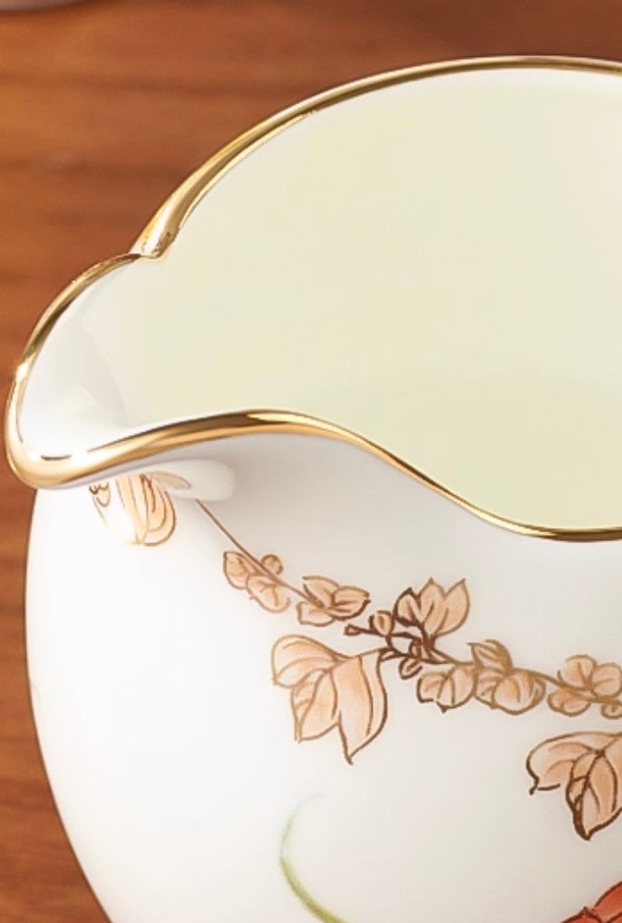 Handcrafted Porcelain Wine Pitcher and Two Cup Set