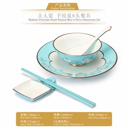AURATIC Hand-Painted Blue Peony Dinnerware Set – 6 to 91-Piece Chinese Dinnerware Sets