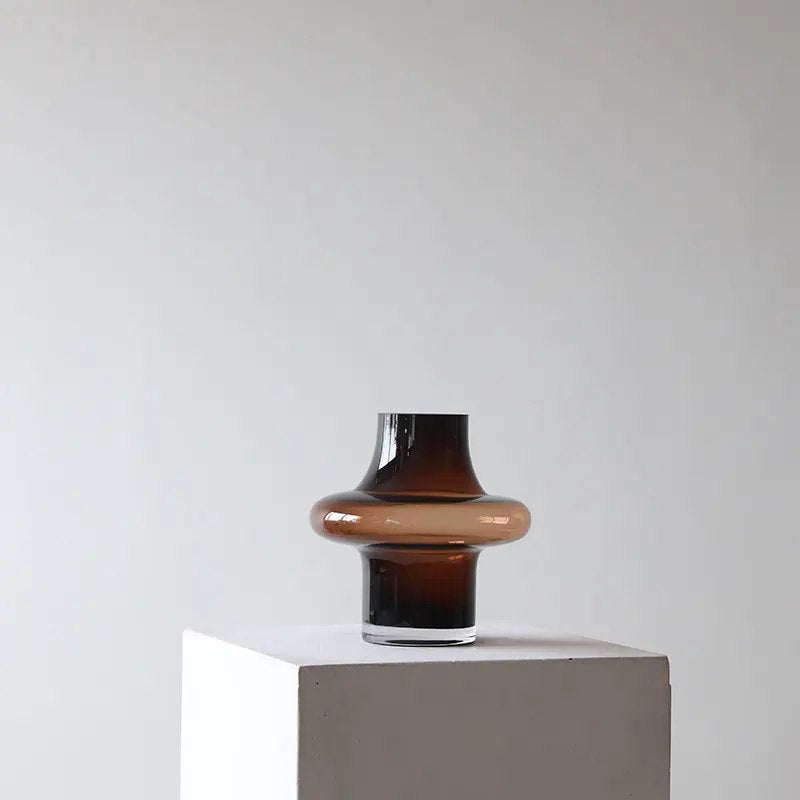 Caramel Vintage Vase (Short) - hand-blown glass vase