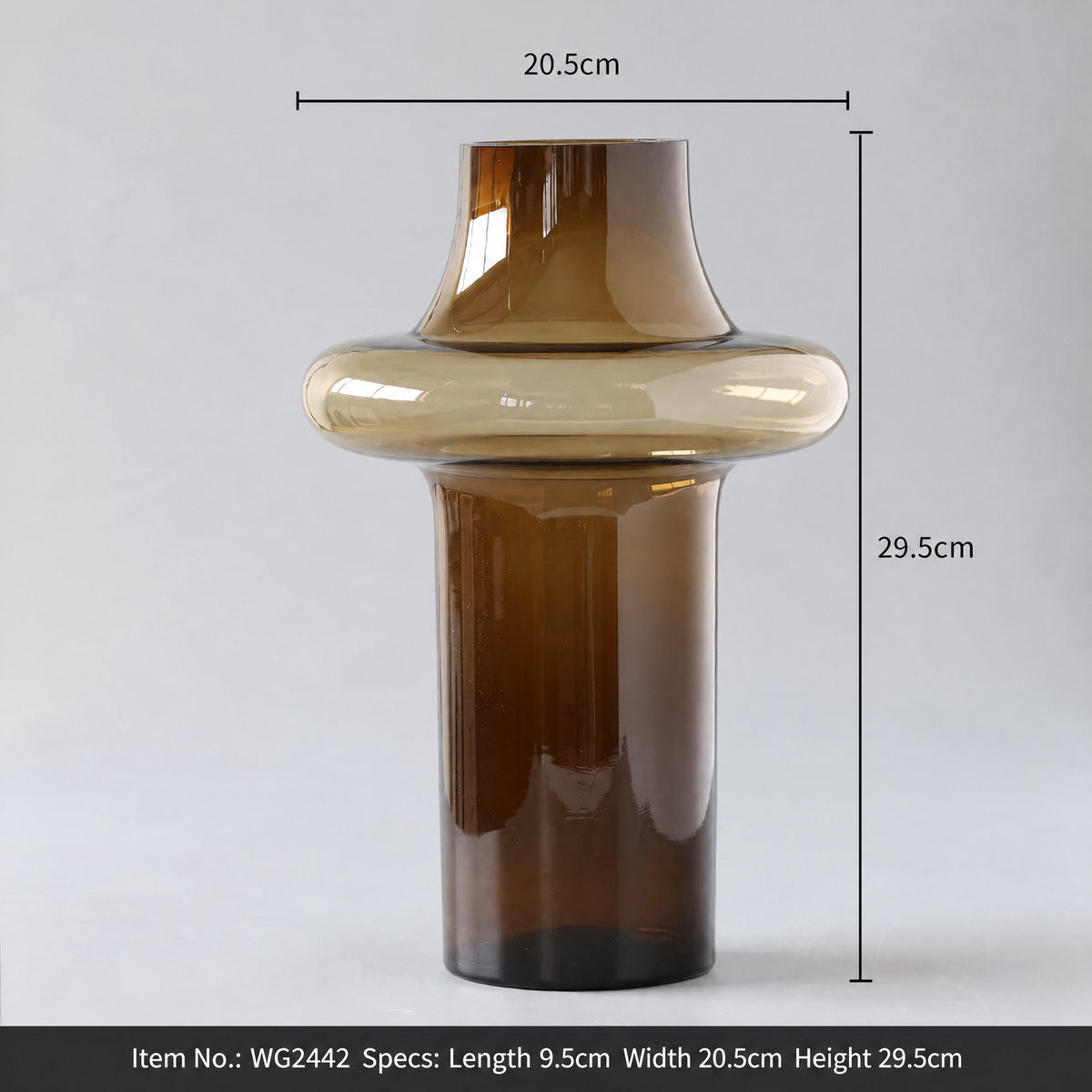Amber Vintage Vase (Tall) - hand-blown glass vase