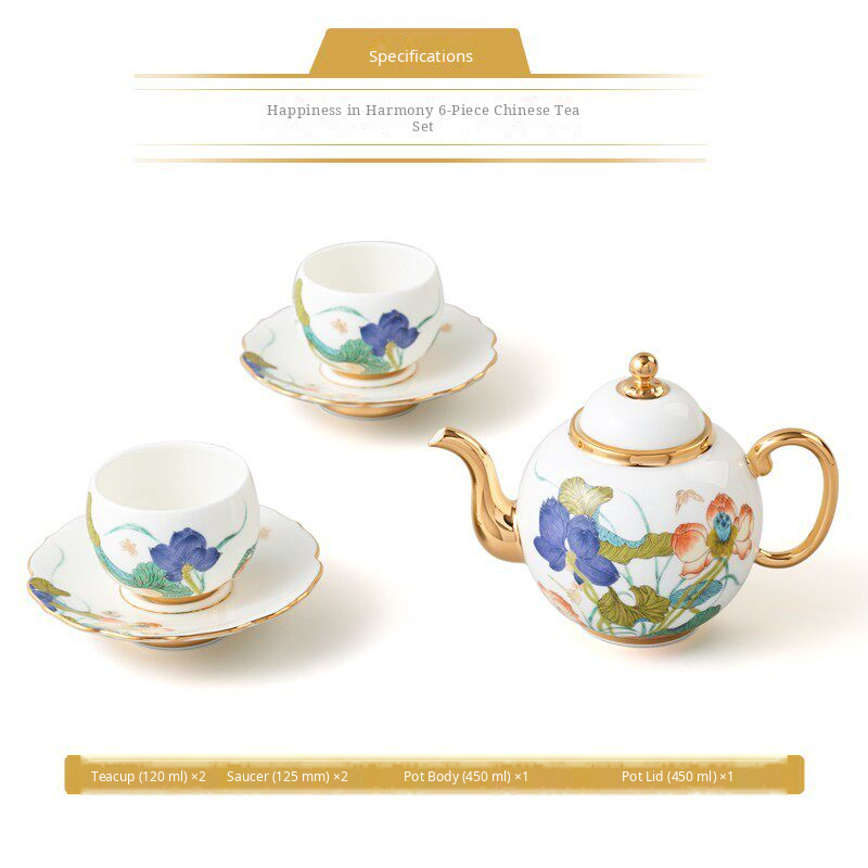 6-Piece Chinese Tea Set for 2