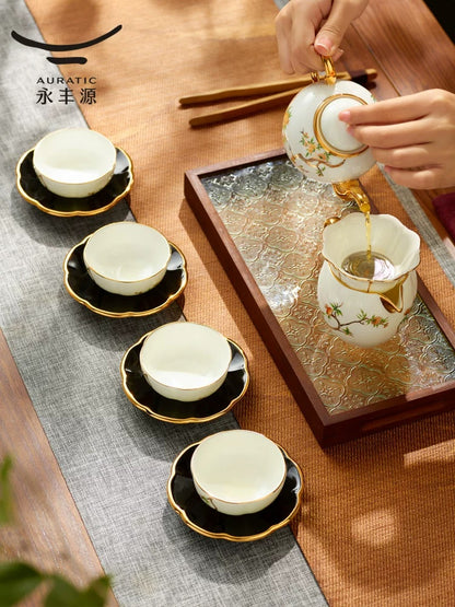 永丰源石榴家园茶咖具 AURATIC Pomeland Ceramic Tea Set – Pomegranate Blossom Design, 4 to 39 Pieces